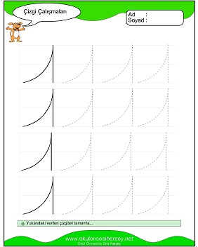 okul öncesi çizgi çalışma sayfaları